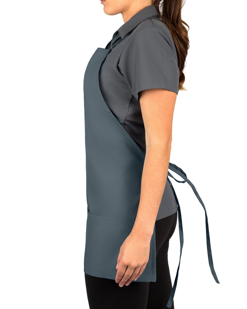 KNG Slate 3 Pocket Adjustable Bib Apron for Men and Women - Pack of 6 - Image 2